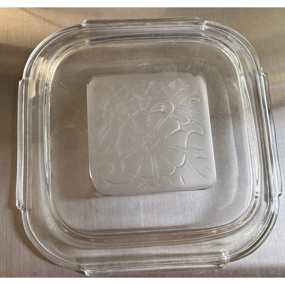 Vintage Serving Plate Tid Bit Hors d'oeuvres Glass with Frosted Design in Center